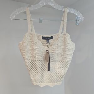 Vero Moda Cream Cropped Fitted Tank Top